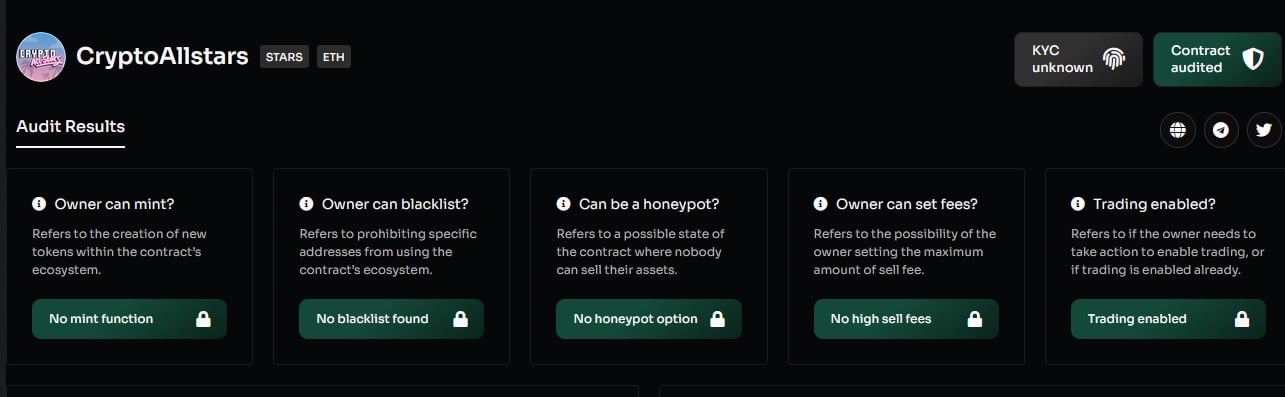 Crypto All-Stars smart contract audit